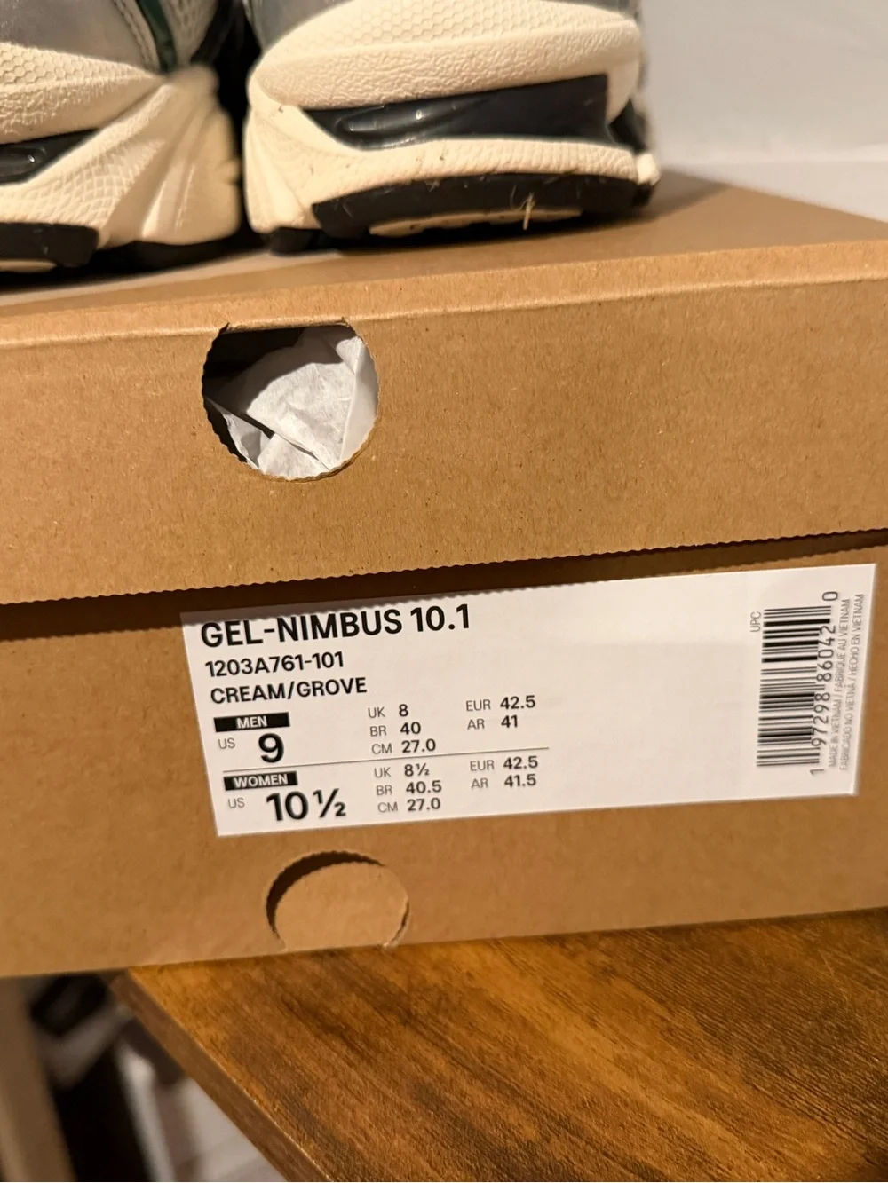 ASICS Gel-Nimbus 10.1 Shoes Cream/Grove Men's Size 9